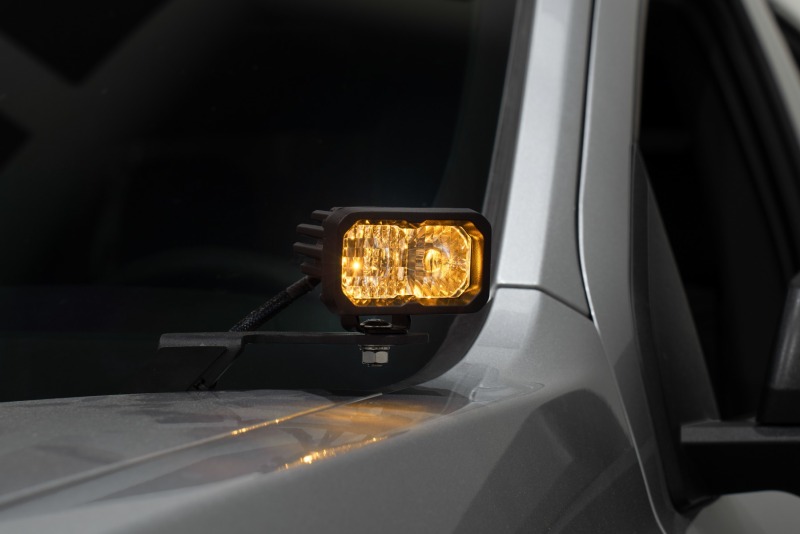 Chevrolet Colorado Ditch Light Bracket Kit - Above the hood - Diode Dynamics - Stage Series Backlit - Amber - `23-`27